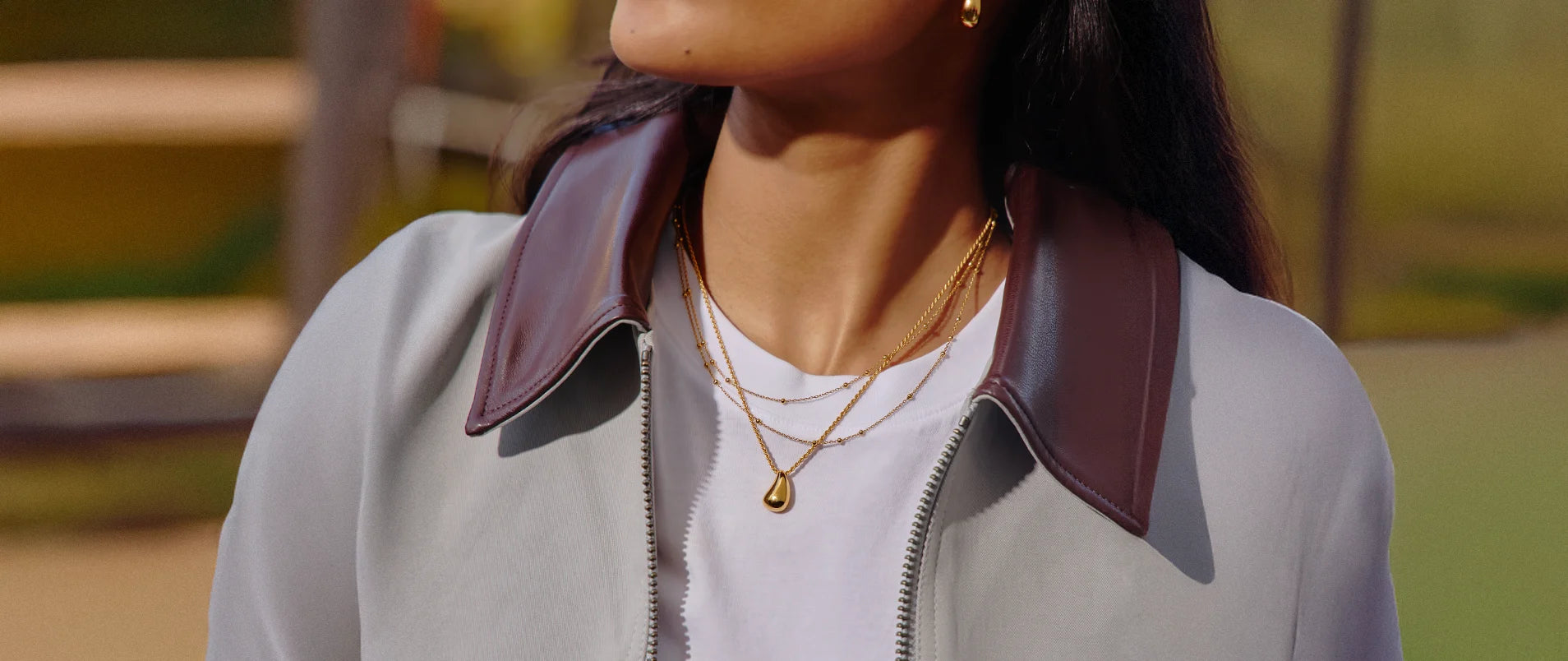 Lucy Williams T Bar Necklace Gold