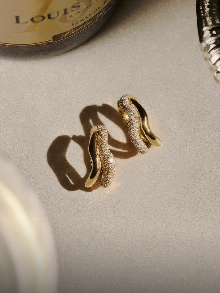 molten double hoop earrings