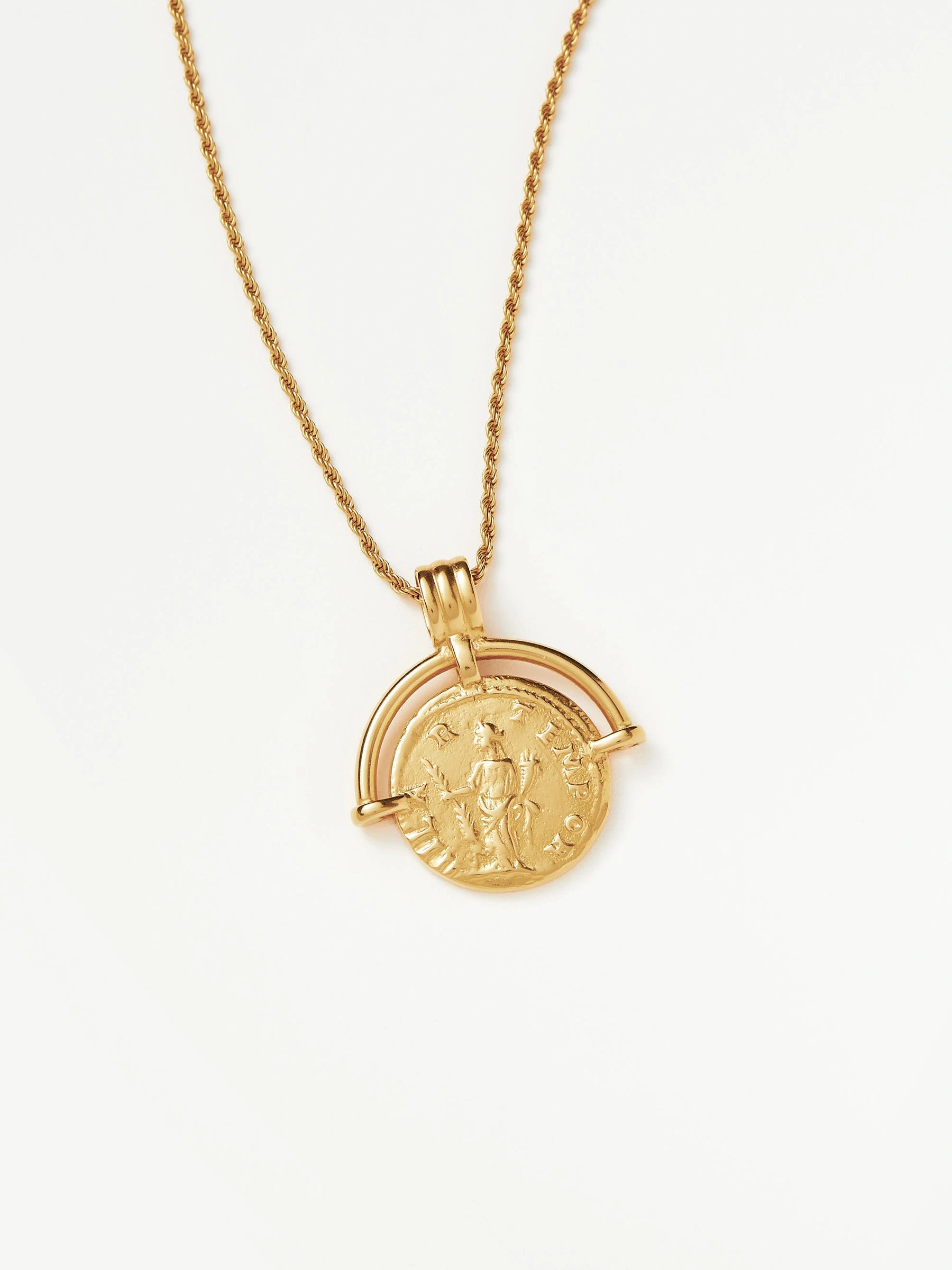 gold roman arc coin necklaces