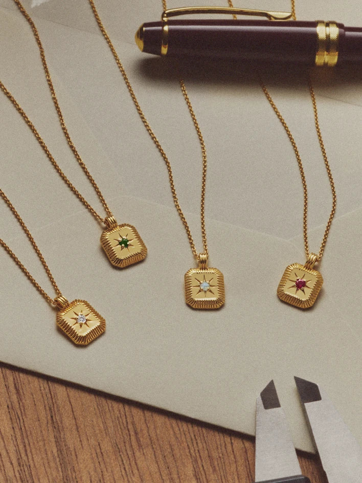 birthstone gold necklaces