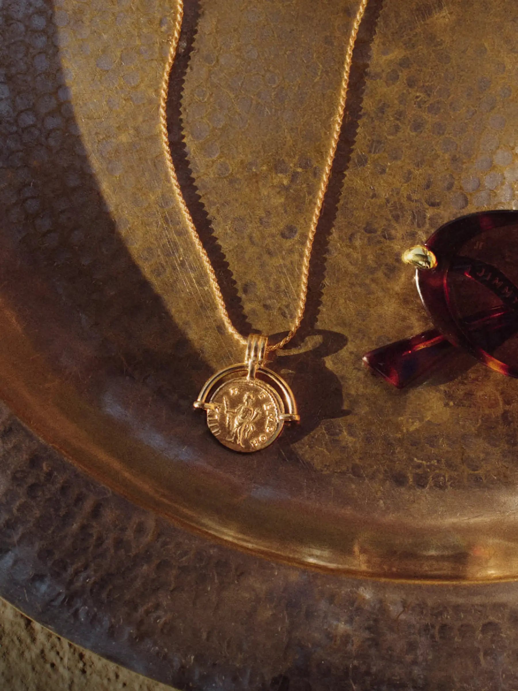 roman arc gold coin necklace with bead choker