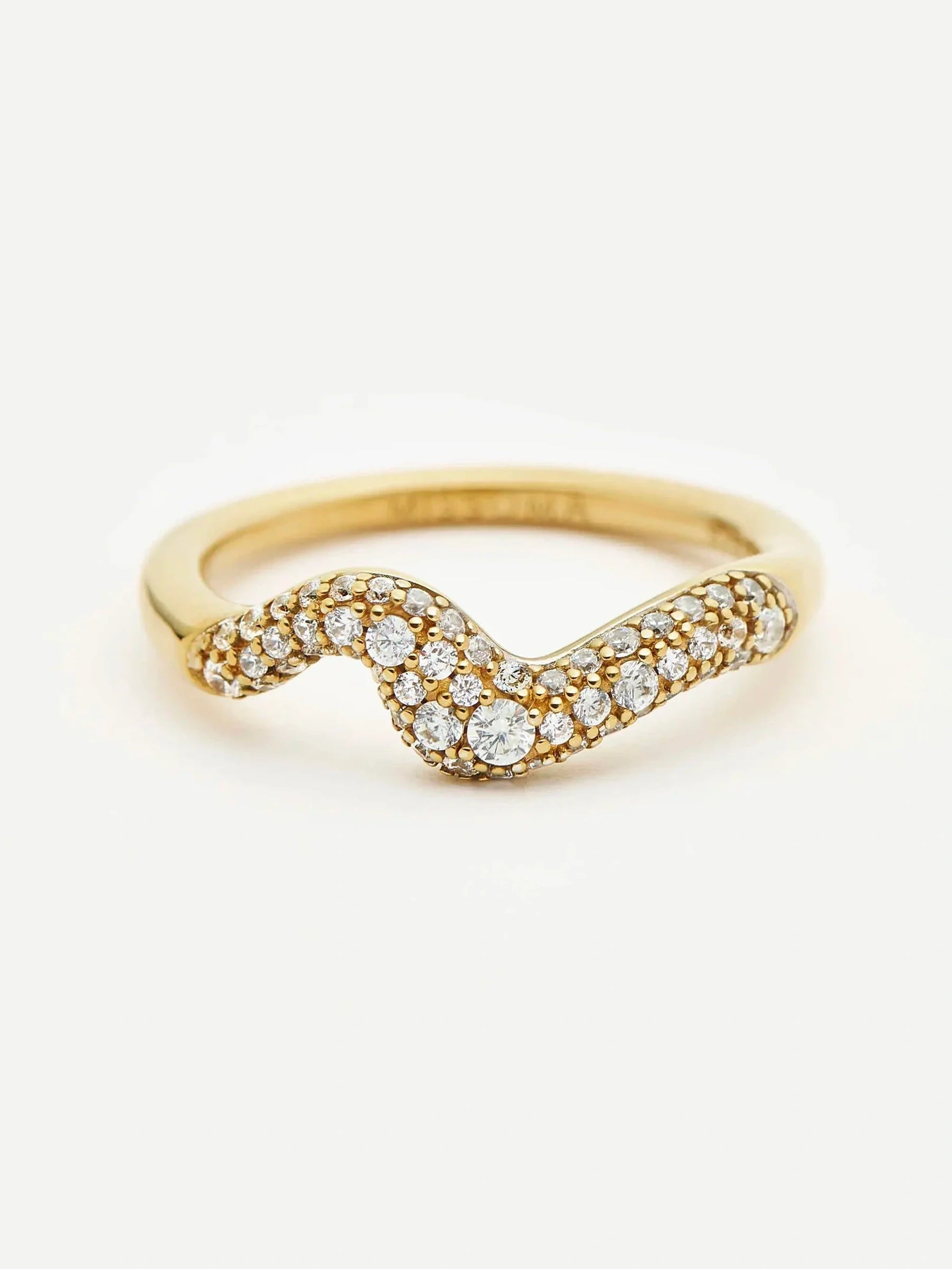 molten snow gold pave ring