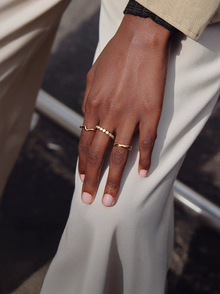 Gold stacking rings