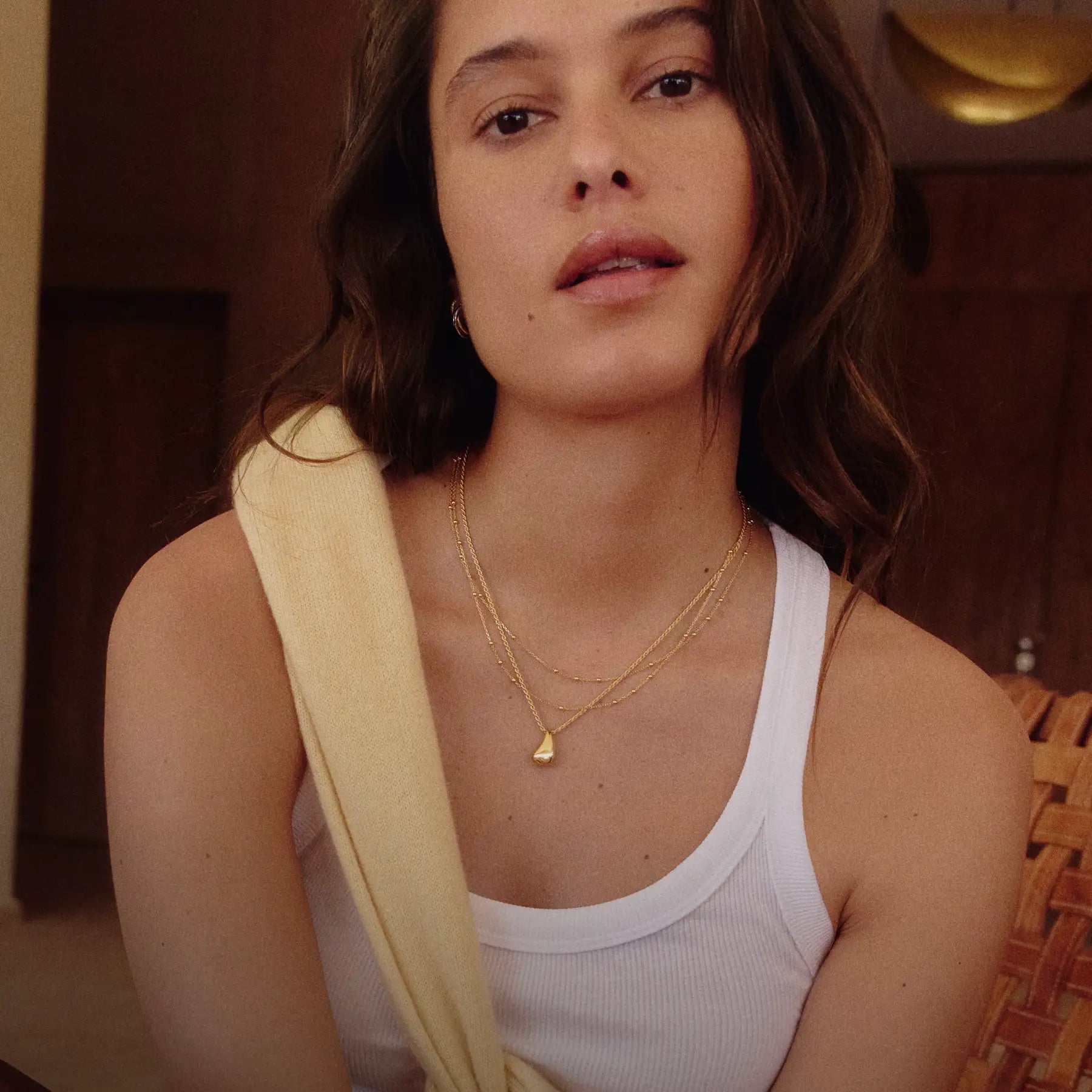 Gold Birthstone Necklace and Earrings