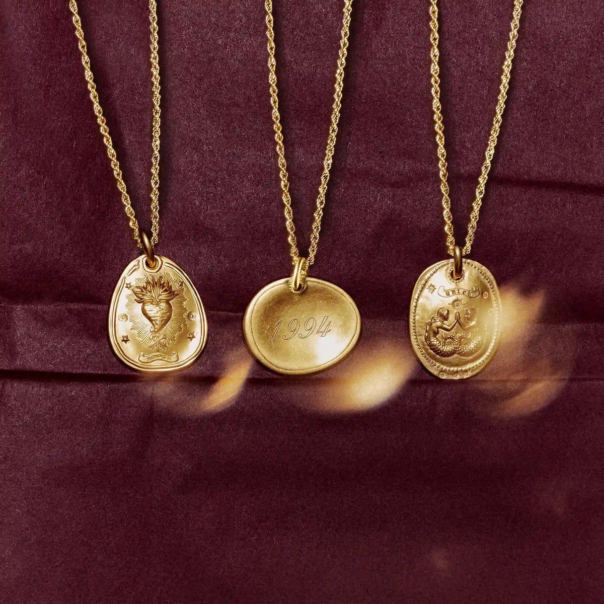 Gold Talisman pendants on chain necklaces