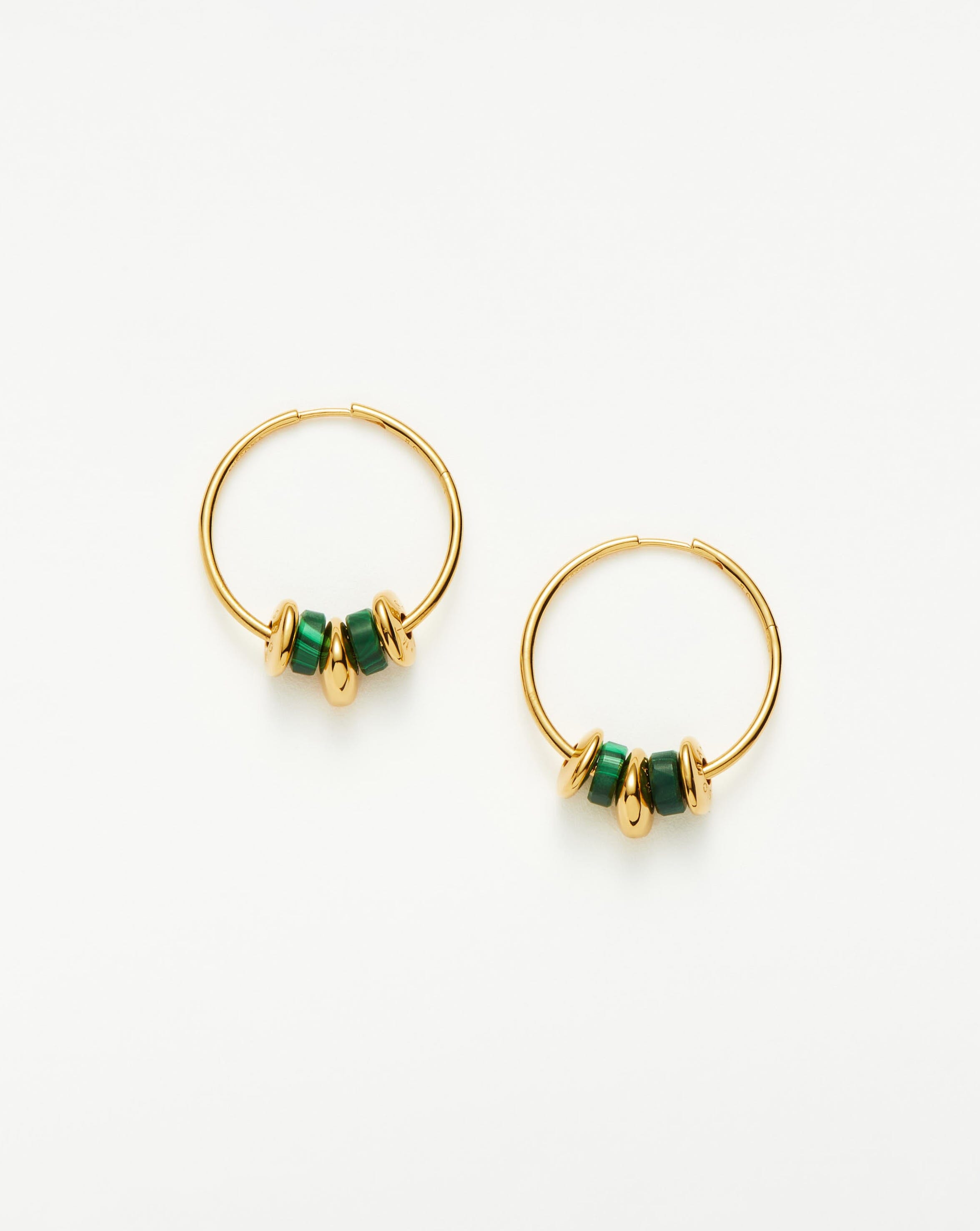 Abacus Beaded Medium Charm Hoop Earrings | 18ct Recycled Gold Vermeil on Recycled Sterling Silver Earrings Missoma 