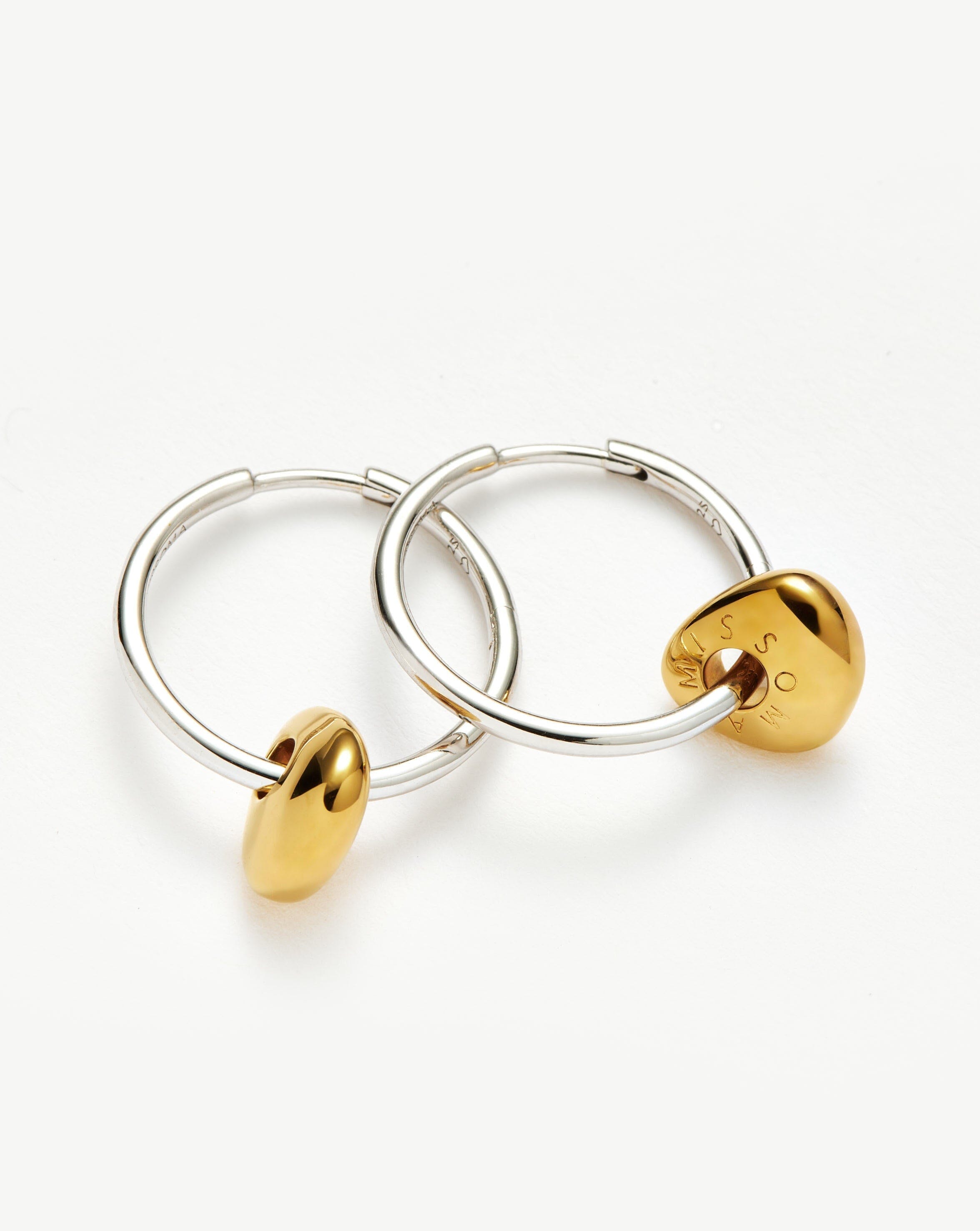 Abacus Beaded Small Charm Hoop Earrings | 18ct Recycled Gold Vermeil and Rhodium on Sterling Silver Earrings Missoma 