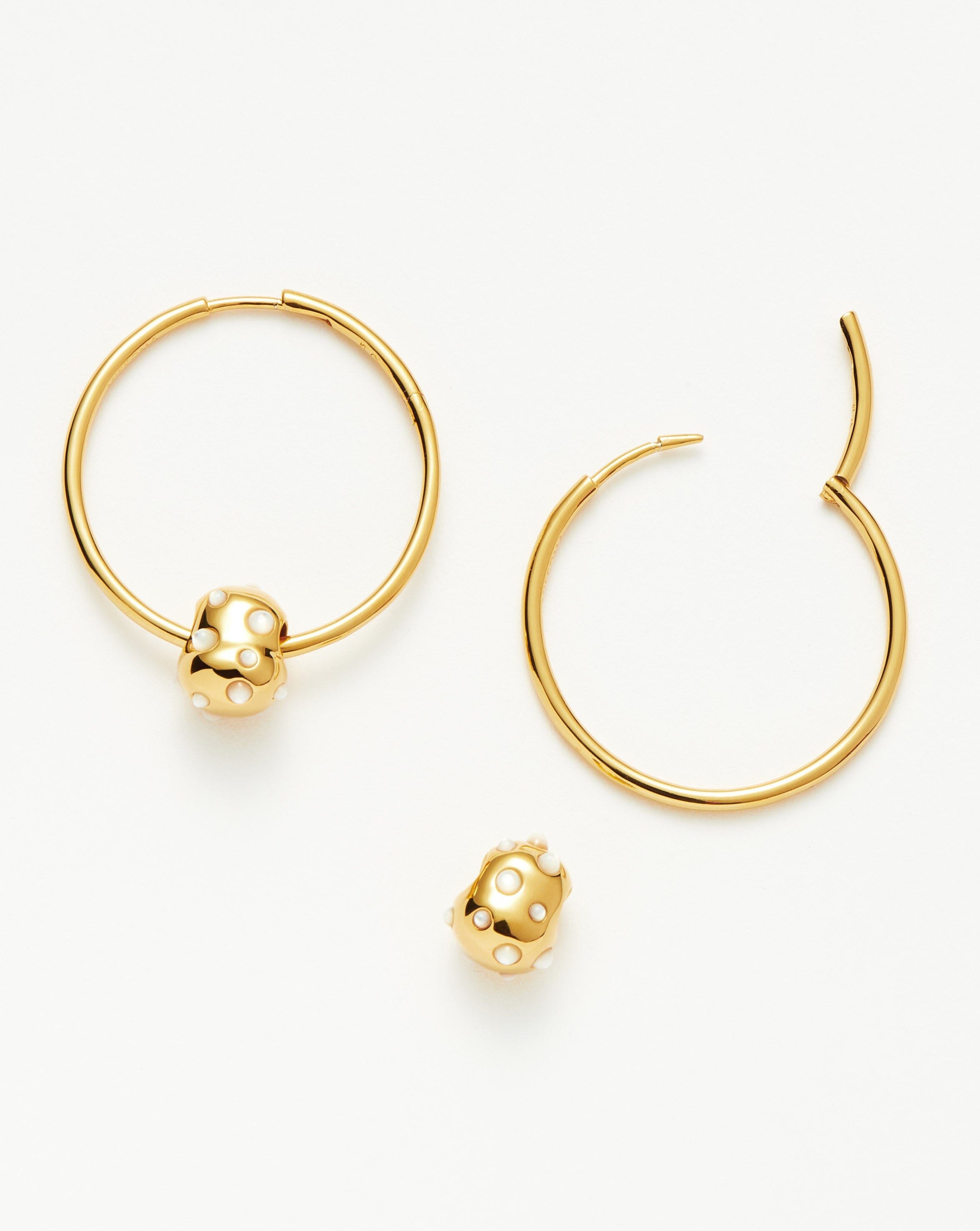 Abacus Nugget Medium Charm Hoop Earrings | 18ct Recycled Gold Vermeil on Recycled Sterling Silver Earrings Missoma 