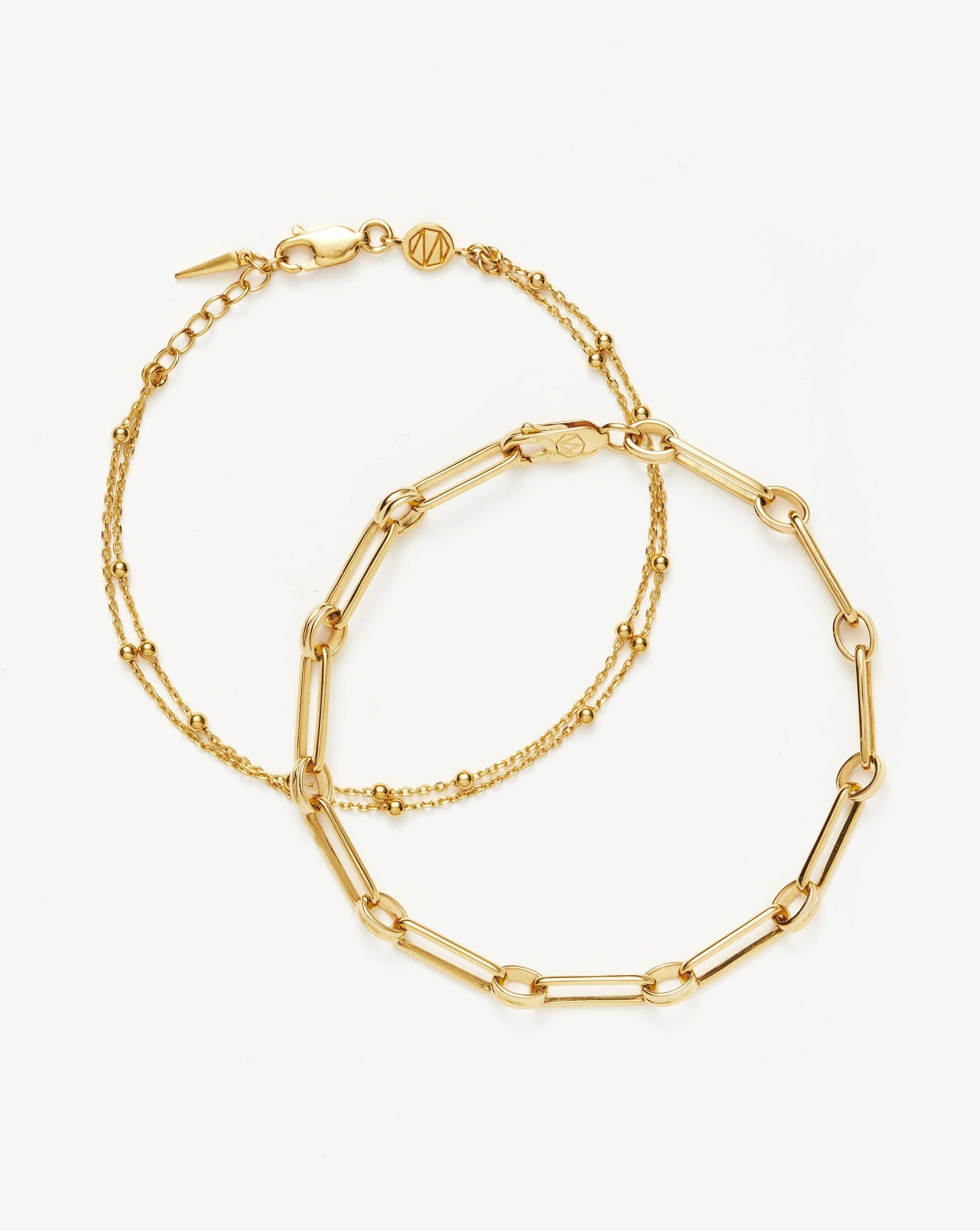 Aegis Double Chain Bracelet Set | 18ct Gold Vermeil Bracelets Missoma 