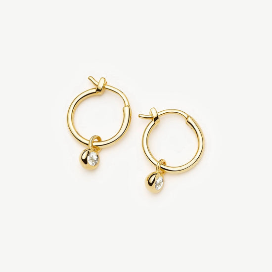 April Birthstone Mini Charm Hoop Earrings | 18k Gold Vermeil/Crystal Earrings Missoma 