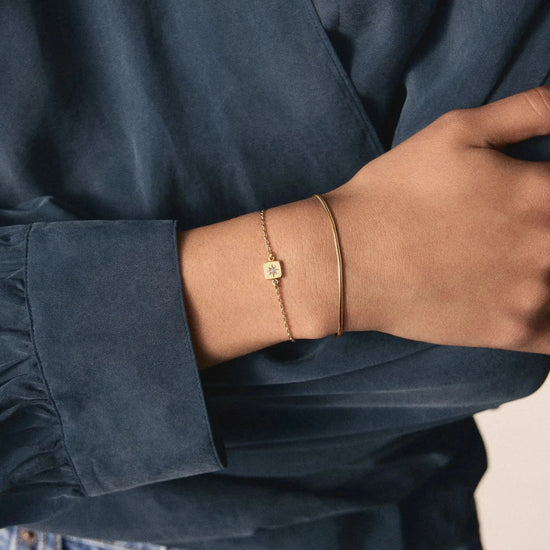 April Birthstone Slider Bracelet | 18k Gold Plated/Crystal Bracelets Missoma 