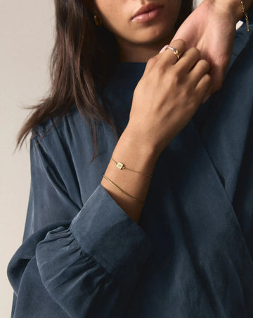 April Birthstone Slider Bracelet | 18k Gold Plated/Crystal Bracelets Missoma 