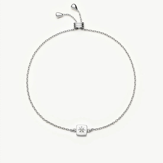 April Birthstone Slider Bracelet | Silver Plated/Crystal Bracelets Missoma 