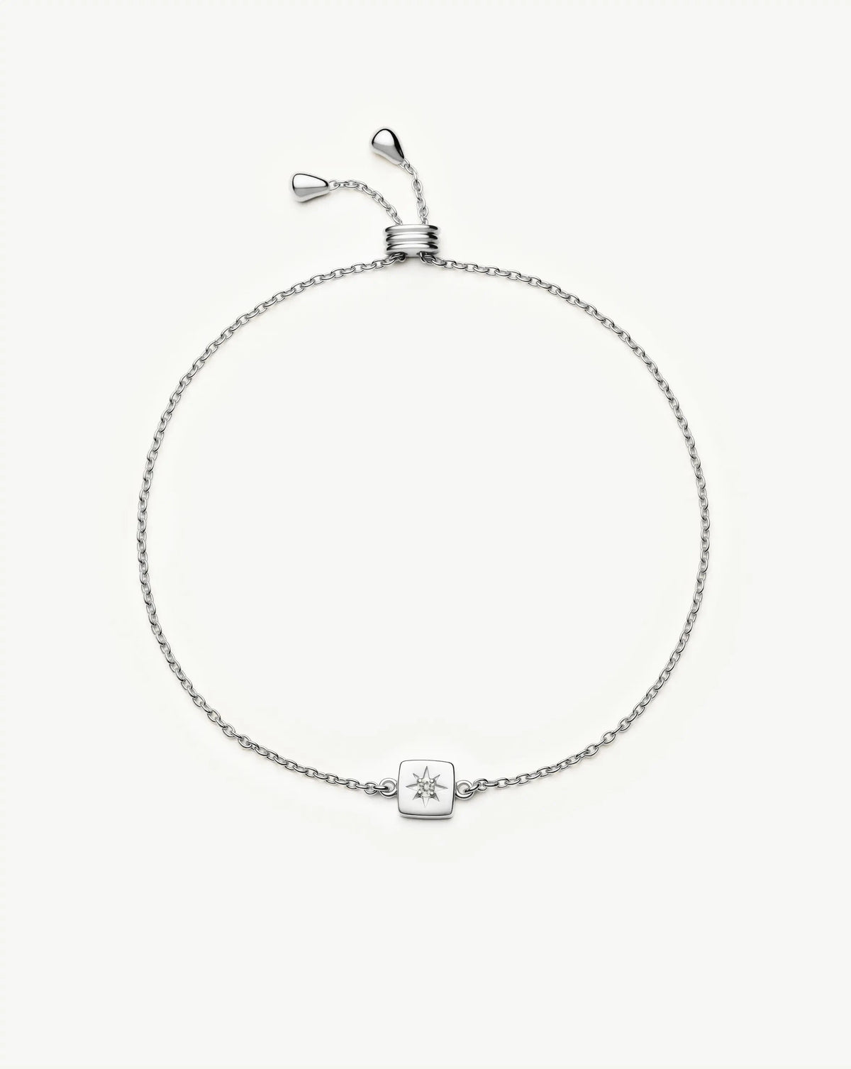 April Birthstone Slider Bracelet | Silver Plated/Crystal Bracelets Missoma 