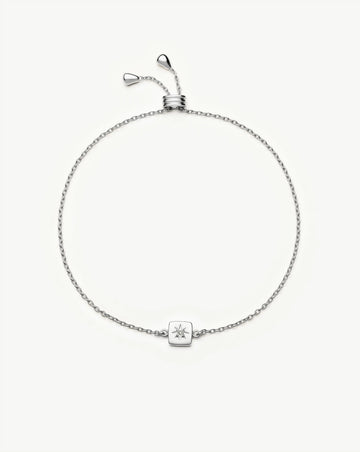 April Birthstone Slider Bracelet | Silver Plated/Crystal Bracelets Missoma 