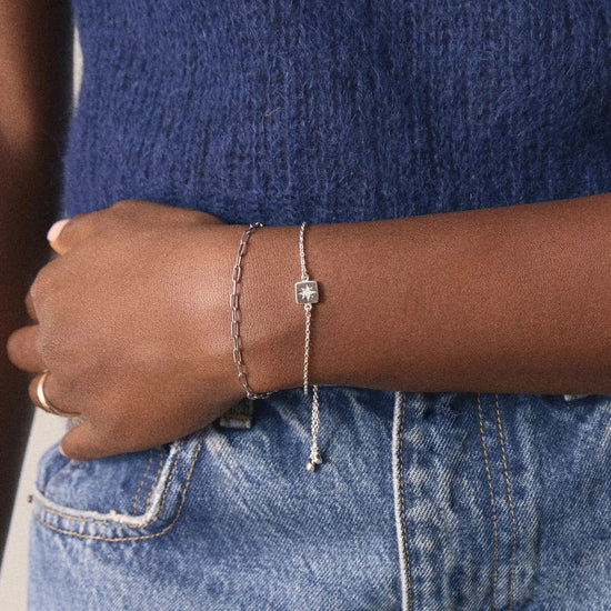 April Birthstone Slider Bracelet | Silver Plated/Crystal Bracelets Missoma 