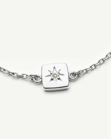 April Birthstone Slider Bracelet | Silver Plated/Crystal Bracelets Missoma 