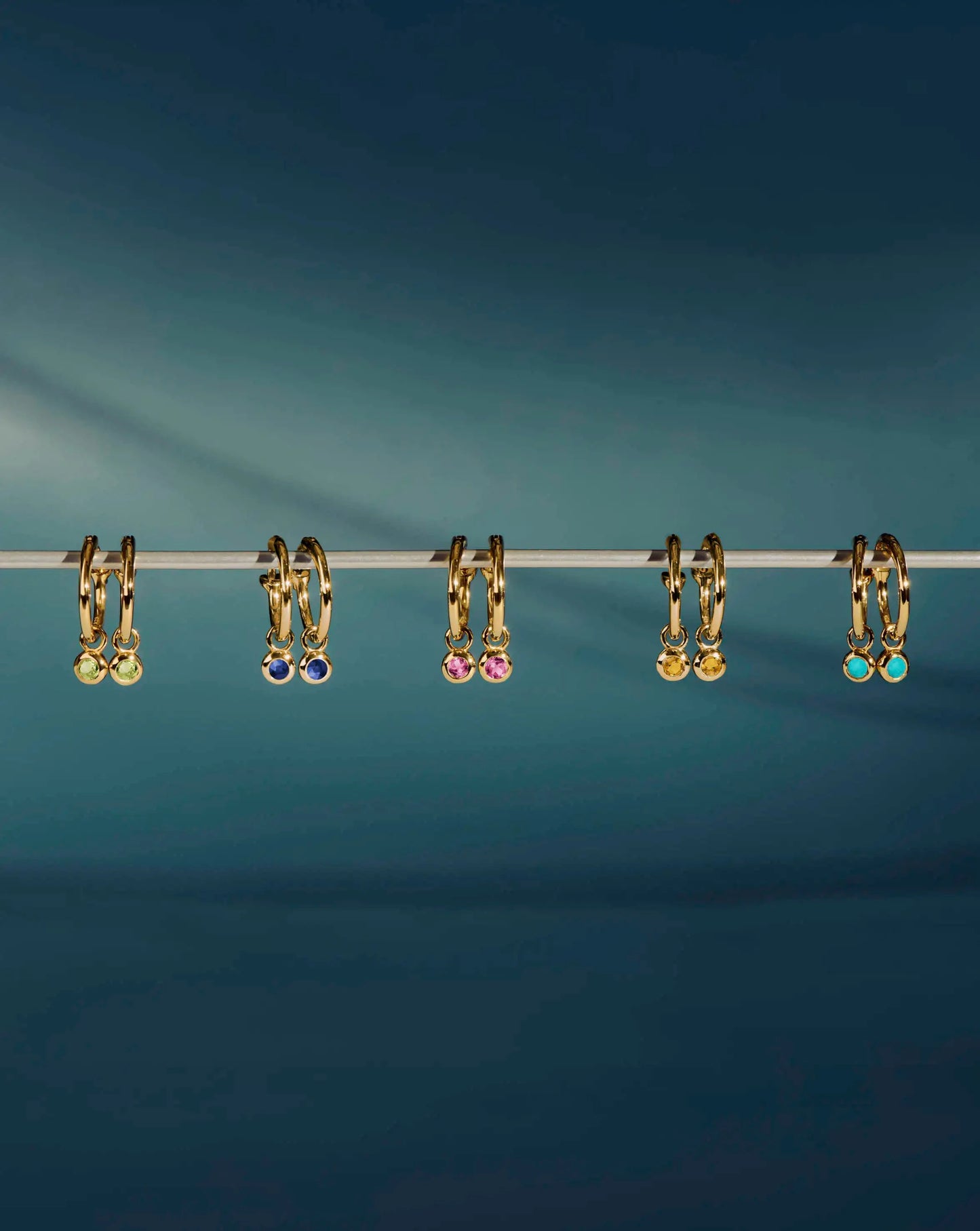 August Birthstone Mini Charm Hoop Earrings | 18k Gold Vermeil/Peridot Earrings Missoma 