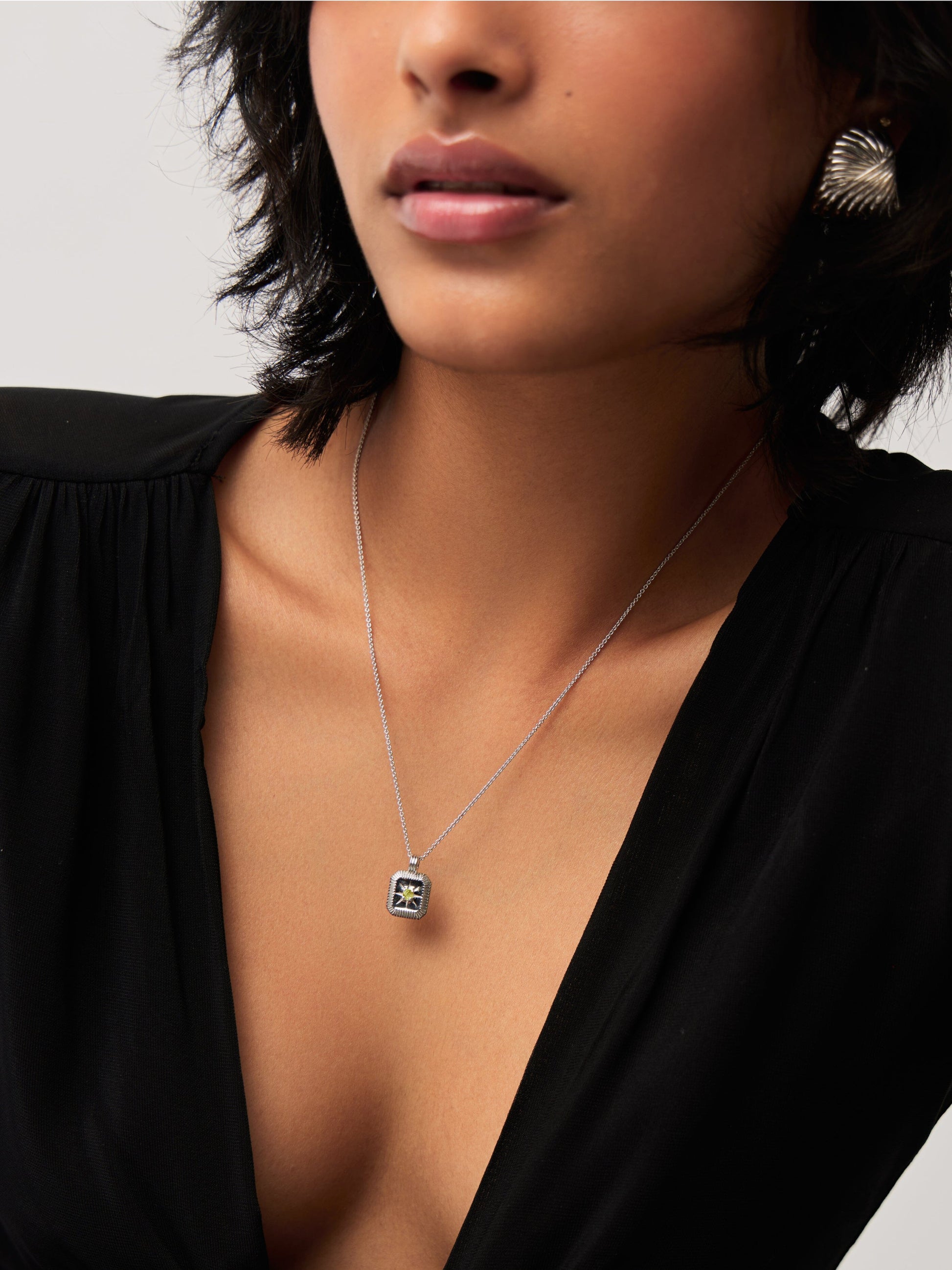 August Birthstone Necklace & Charm Earrings Set | Sterling Silver/Peridot Necklaces Missoma 