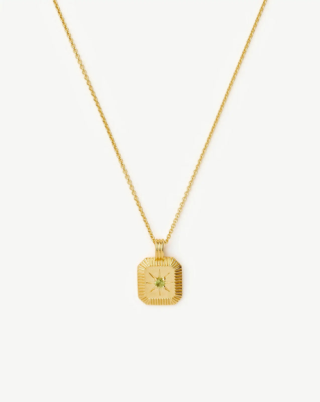 August Birthstone Pendant Necklace | 18k Gold Vermeil/Peridot
