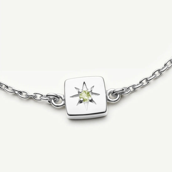 August Birthstone Slider Bracelet | Silver Plated/Peridot Bracelets Missoma 