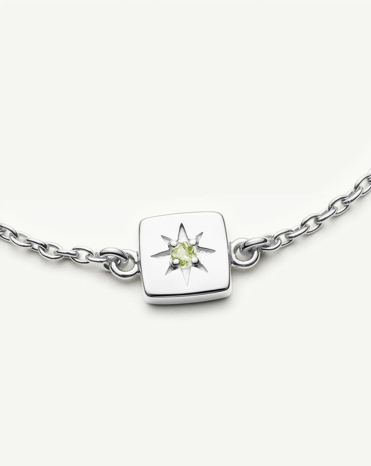 August Birthstone Slider Bracelet | Silver Plated/Peridot Bracelets Missoma 