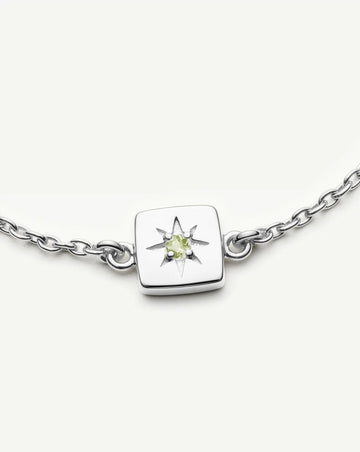 August Birthstone Slider Bracelet | Silver Plated/Peridot Bracelets Missoma 