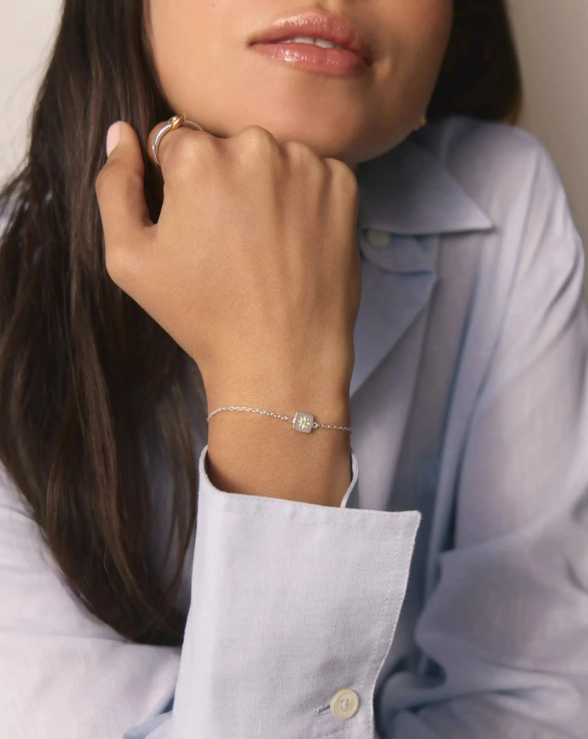 August Birthstone Slider Bracelet | Silver Plated/Peridot Bracelets Missoma 