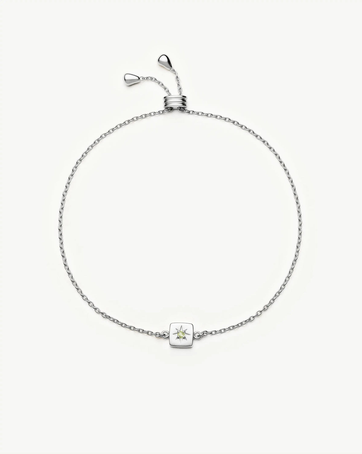 August Birthstone Slider Bracelet | Silver Plated/Peridot Bracelets Missoma 