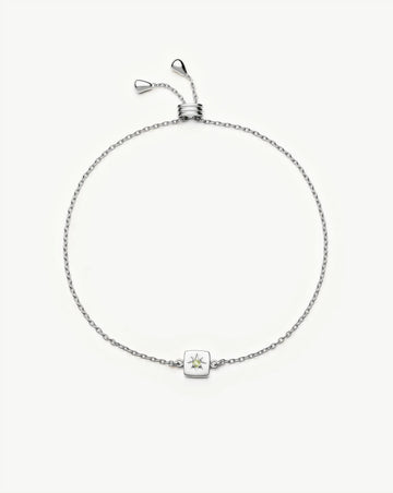 August Birthstone Slider Bracelet | Silver Plated/Peridot Bracelets Missoma 