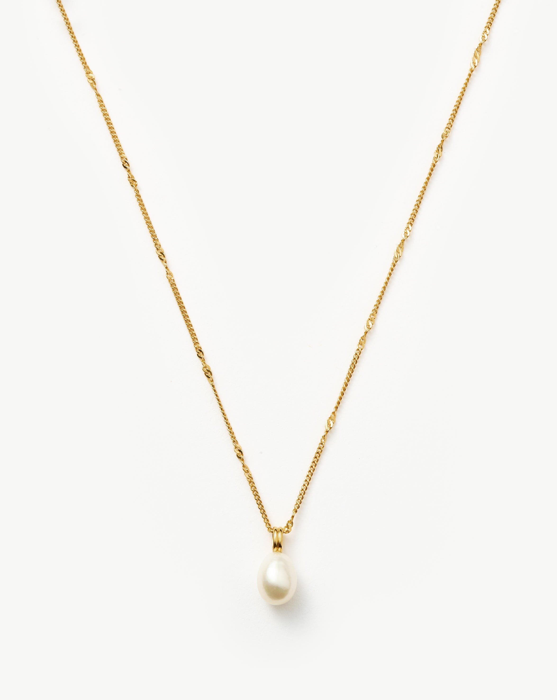 Baroque Pearl Twisted Chain Necklace | 18k Gold Plated Vermeil/Pearl Necklaces Missoma 