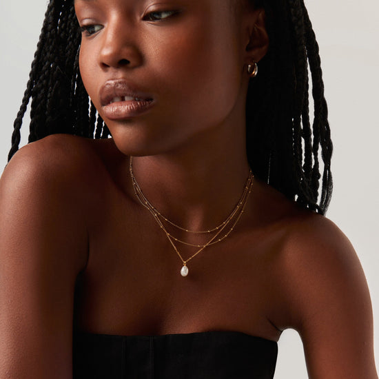 Baroque Pearl Twisted Chain Necklace | 18k Gold Plated Vermeil/Pearl Necklaces Missoma 