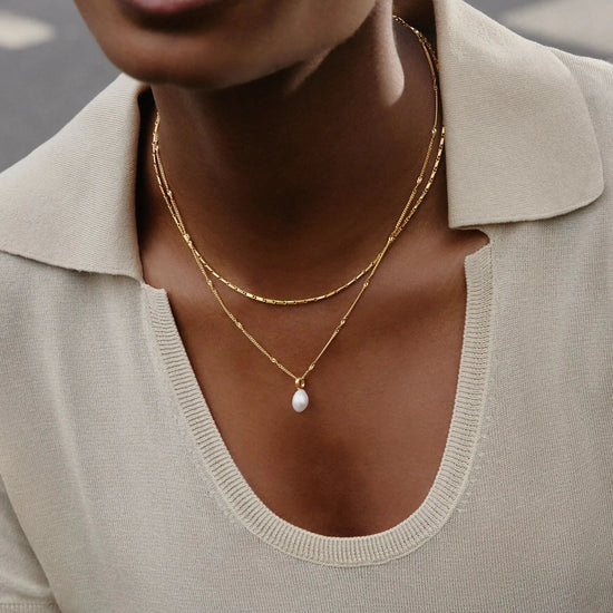 Baroque Pearl Twisted Chain Necklace | 18k Gold Plated Vermeil/Pearl Necklaces Missoma 