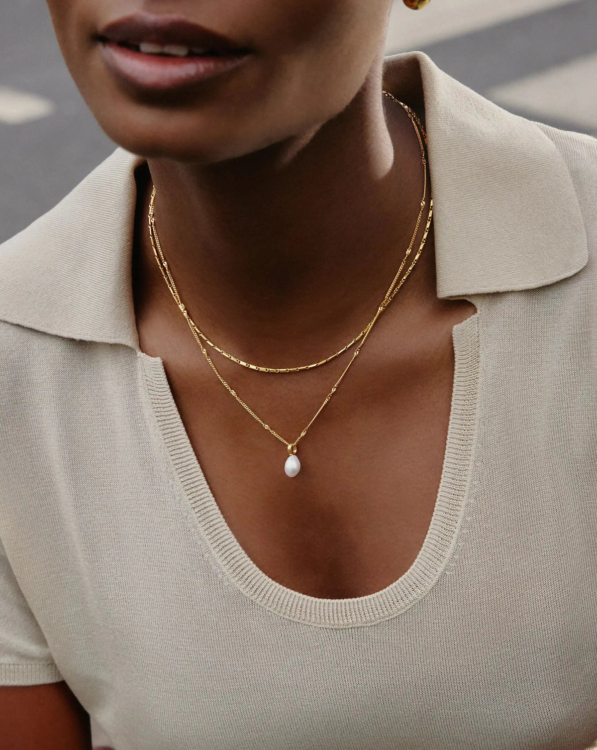 Baroque Pearl Twisted Chain Necklace | 18k Gold Plated Vermeil/Pearl Necklaces Missoma 