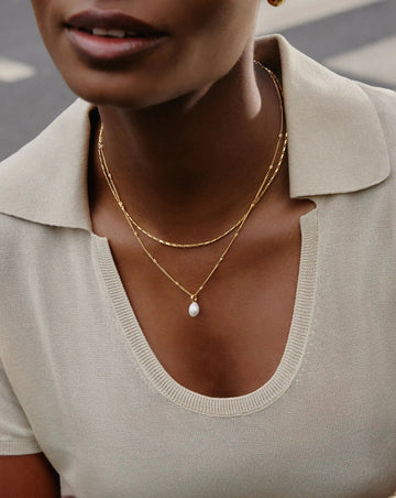 Baroque Pearl Twisted Chain Necklace | 18k Gold Plated Vermeil/Pearl Necklaces Missoma 