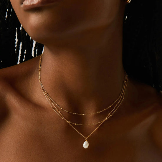 Baroque Pearl Twisted Chain Necklace | 18k Gold Plated Vermeil/Pearl Necklaces Missoma 