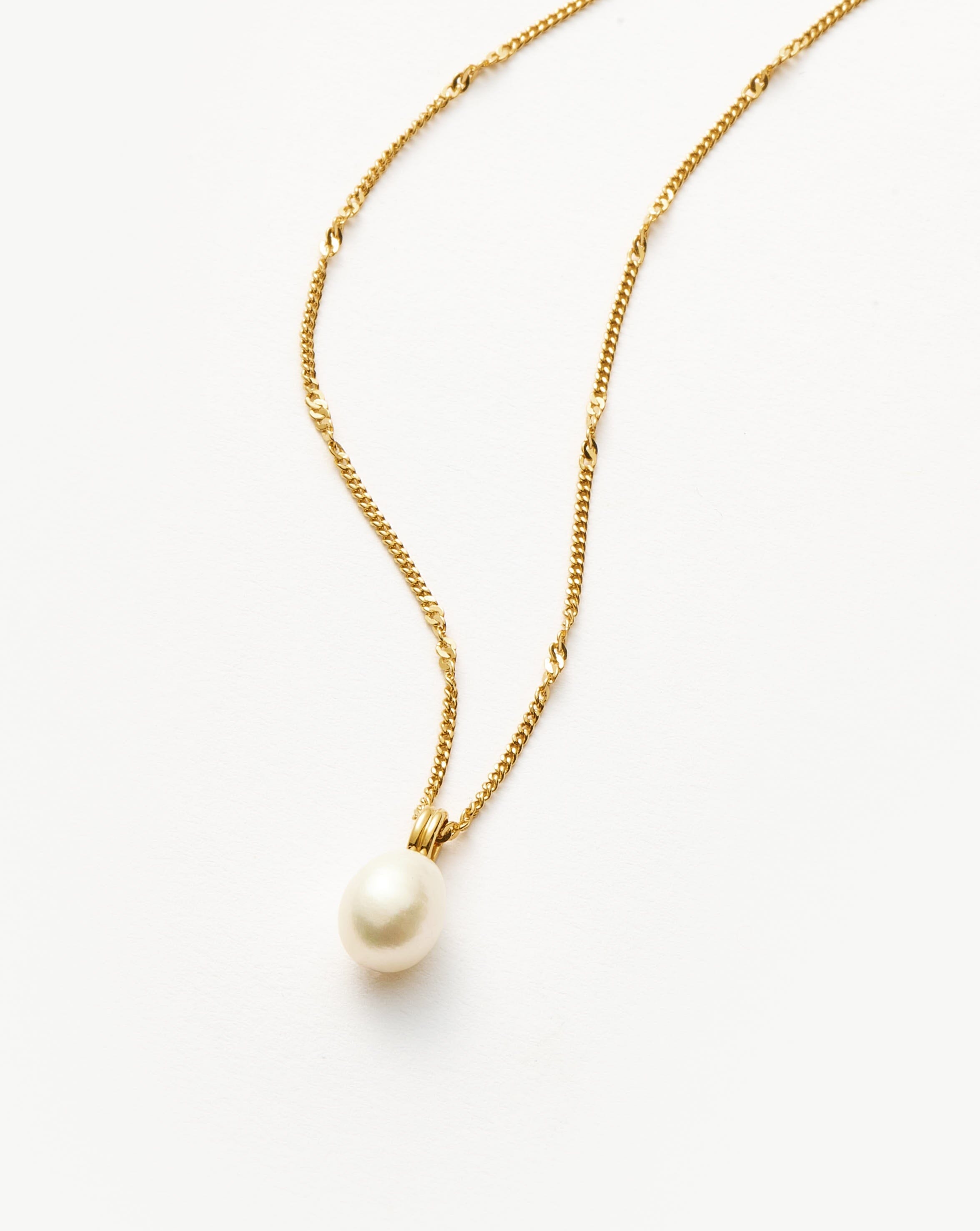 Baroque Pearl Twisted Chain Necklace | 18k Gold Plated Vermeil/Pearl Necklaces Missoma 