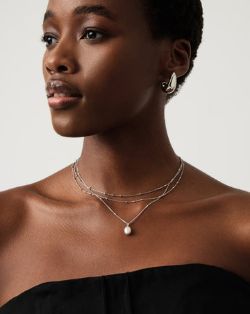 Baroque Pearl Twisted Chain Necklace | Sterling Silver/Freshwater Baroque Pearl Necklaces Missoma 