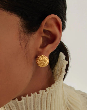 Baya Dome Stud Earrings | 18k Gold Plated Earrings Missoma 