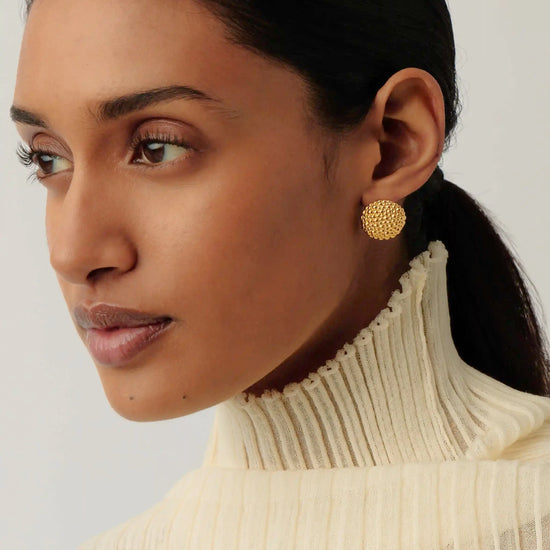 Baya Dome Stud Earrings | 18k Gold Plated Earrings Missoma 