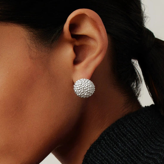 Baya Dome Stud Earrings | Silver Plated Earrings Missoma 