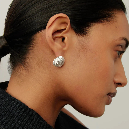 Baya Dome Stud Earrings | Silver Plated Earrings Missoma 