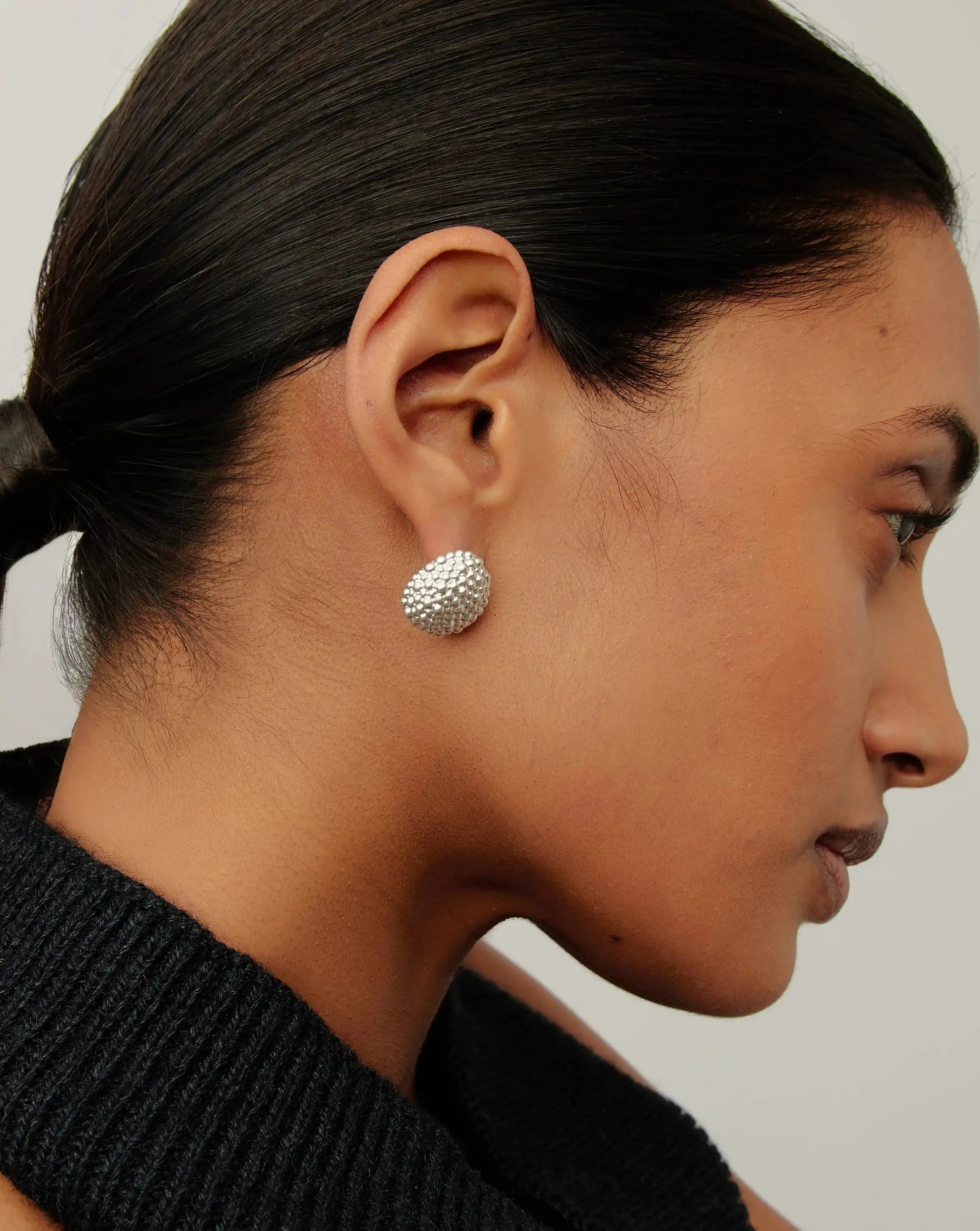 Baya Dome Stud Earrings | Silver Plated Earrings Missoma 