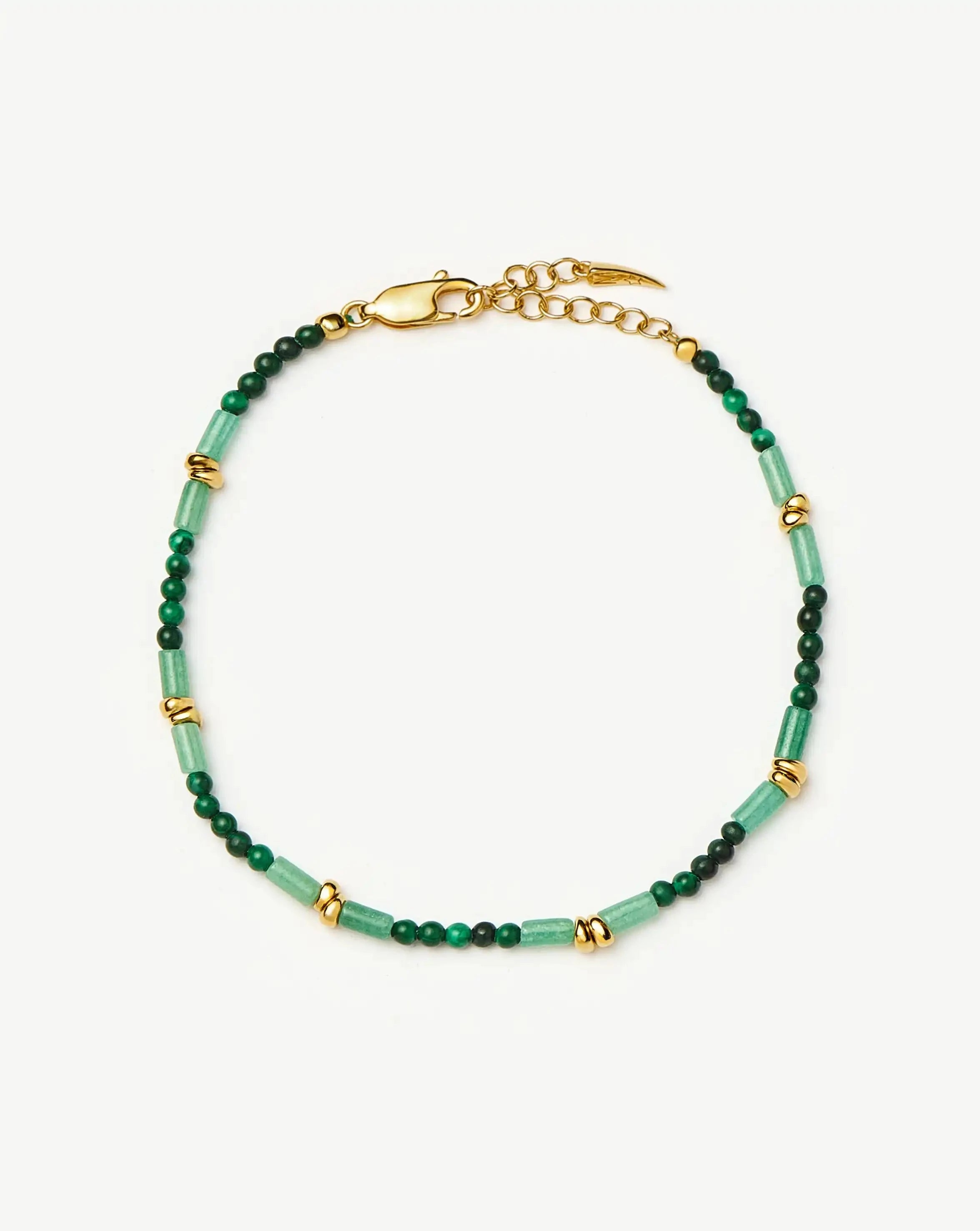 Beaded Gemstone Bracelet | 18k Gold Plated/Mojito Green Bracelets Missoma 