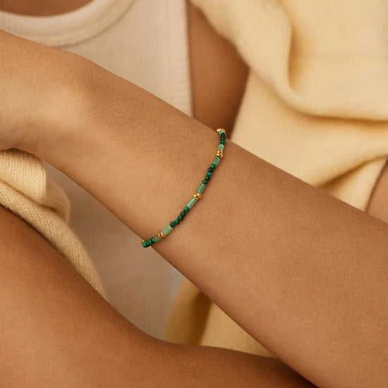 Beaded Gemstone Bracelet | 18k Gold Plated/Mojito Green Bracelets Missoma 