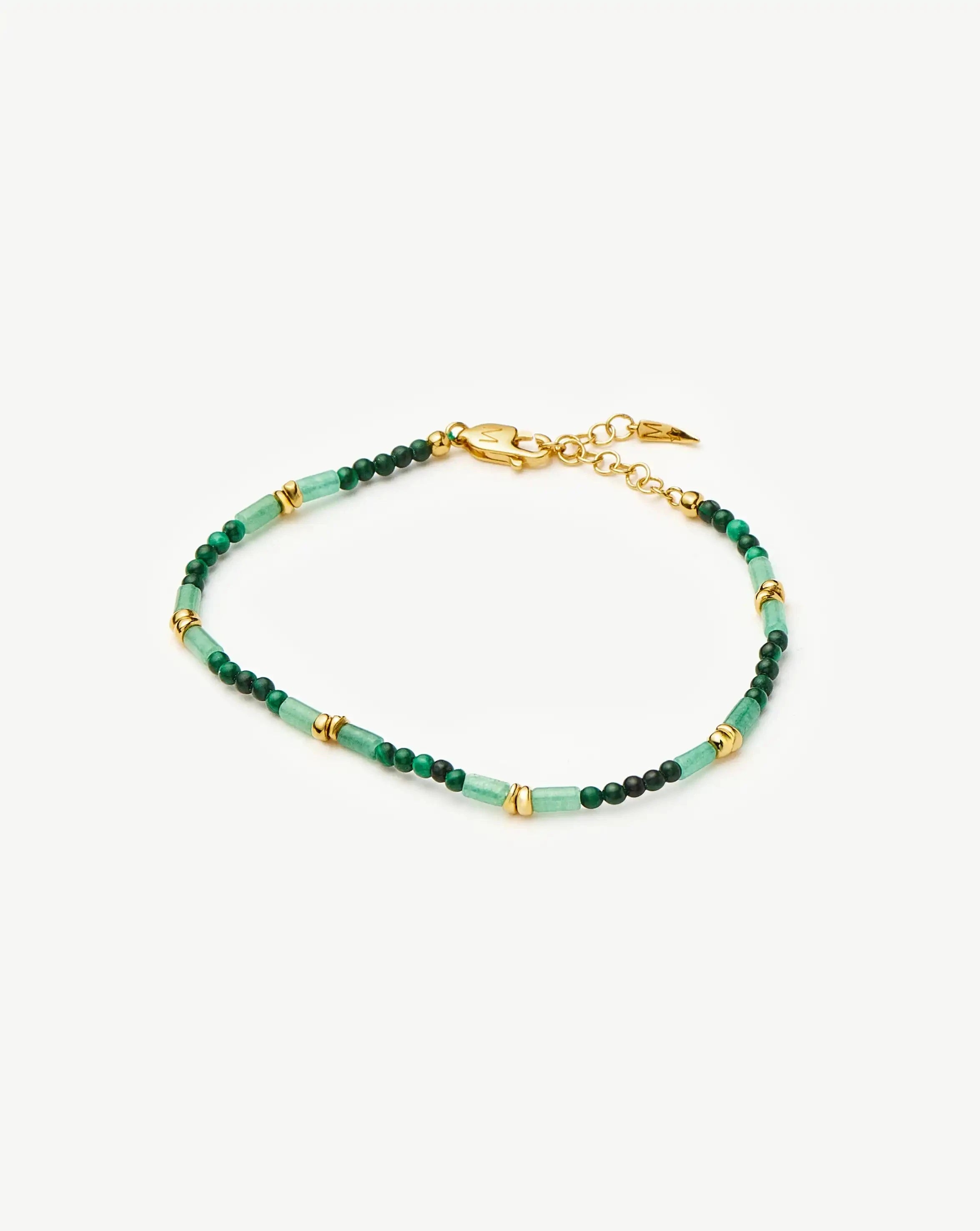 Beaded Gemstone Bracelet | 18k Gold Plated/Mojito Green Bracelets Missoma 