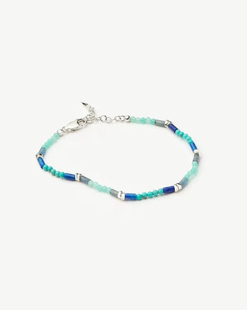 Beaded Gemstone Bracelet | Silver Plated/Lagoon Blue Bracelets Missoma 