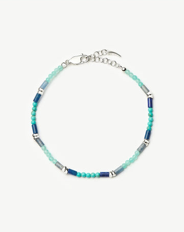 Beaded Gemstone Bracelet | Silver Plated/Lagoon Blue Bracelets Missoma 