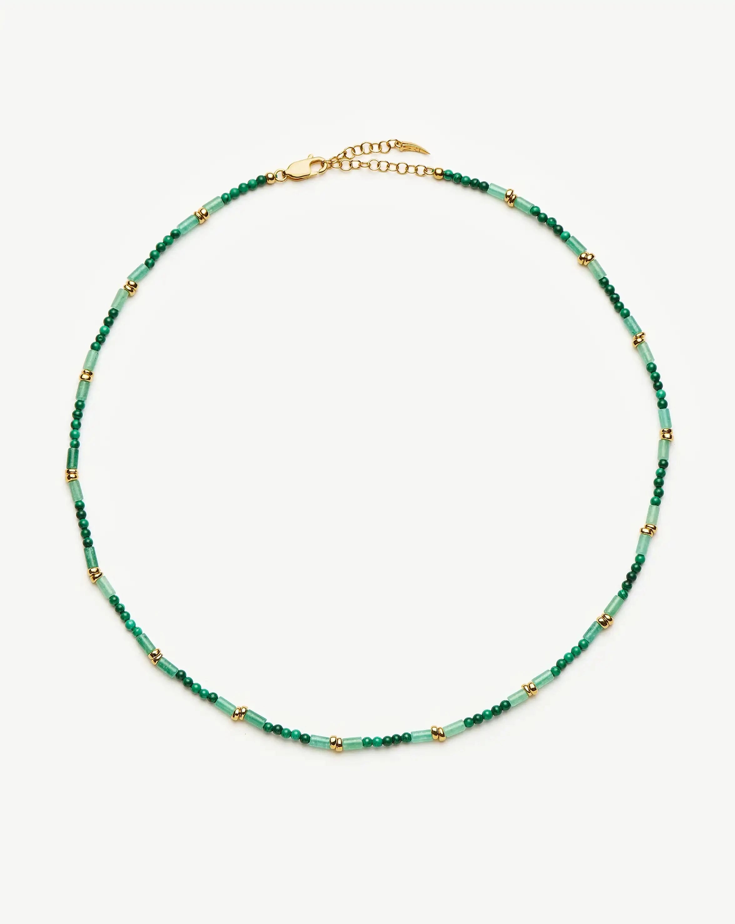 Beaded Gemstone Choker | 18k Gold Plated/Mojito Green Necklaces Missoma 