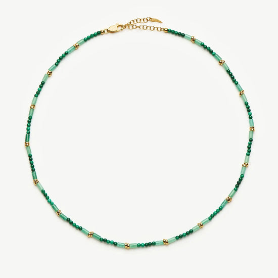 Beaded Gemstone Choker | 18k Gold Plated/Mojito Green Necklaces Missoma 